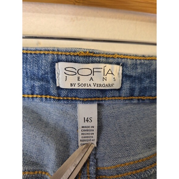 SOFIA VERGARA Melisa Flare Jeans Women's Sz 14 Short Stretch Bohemian Hippie 70s - Picture 10 of 14